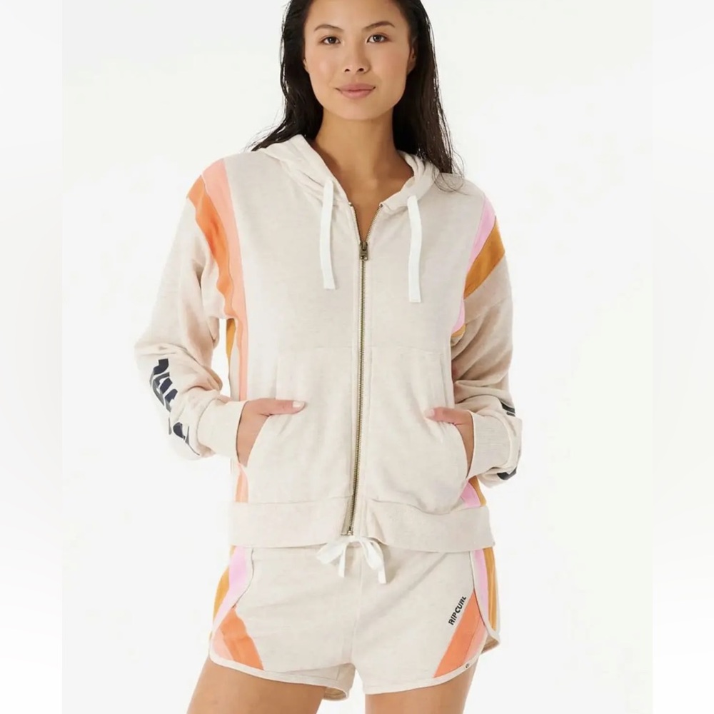 Rip Curl day break beach coverup jacket and shorts s/m